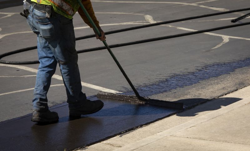 Sealing Process on Residential Driveway