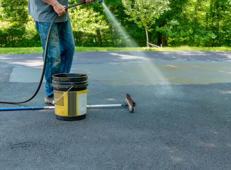 Cleaned Asphalt Surface Ready for Sealing